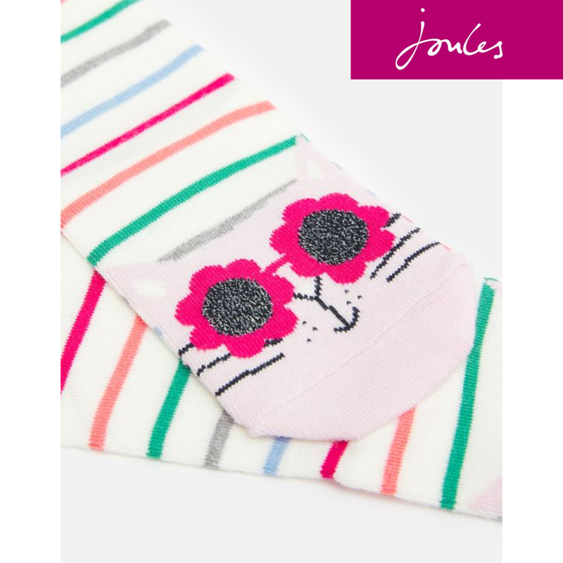 Joules Neat Feet Socks - Cat Stripe-1